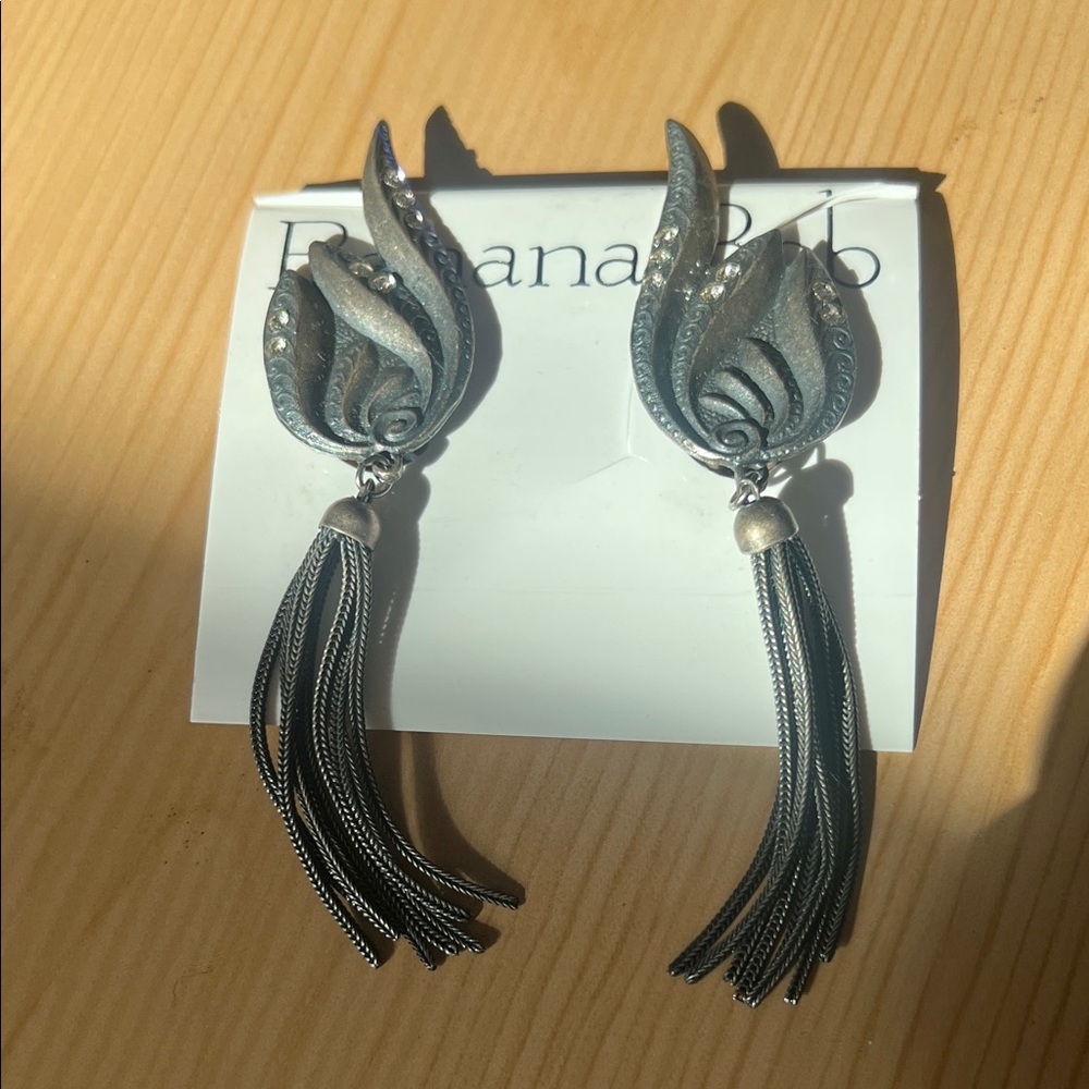 Elegant Silver Tassel Earrings